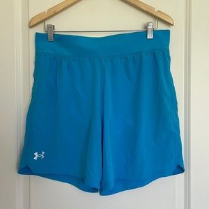Under Armour Men’s Fitted Speedpocket 7” Athletic Shorts Blue L